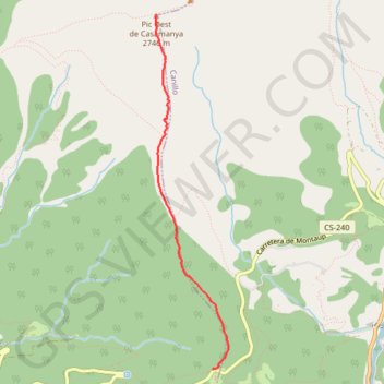 Trace GPS Pic de Casamanya, itinéraire, parcours