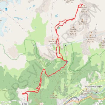Trace GPS Grand Roc Face Ouest - Les Dalles (Vanoise), itinéraire, parcours
