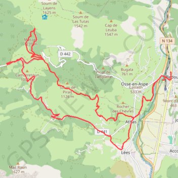 Trace GPS Pirait via Bergout, itinéraire, parcours