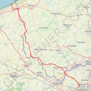 Trace GPS Tour à vélo à Plage de Bray-Dunes, Bray-Dunes, itinéraire, parcours