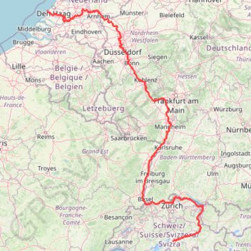 Trace GPS Eurovéloroute-15-Route-du-Rhin, itinéraire, parcours