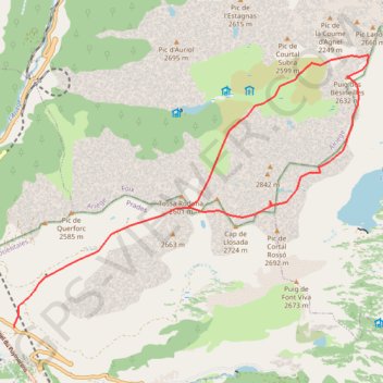 Trace GPS Puig de Coma d'Or et puig des Bésineilles depuis le Puymorens, itinéraire, parcours