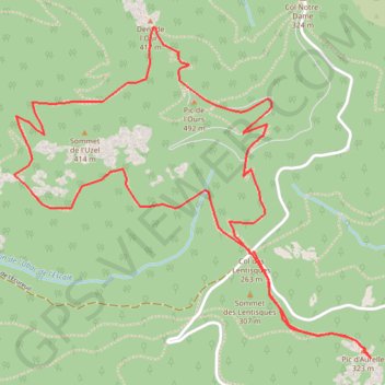 Trace GPS Pic de l'Ours et d'Aurelle, itinéraire, parcours