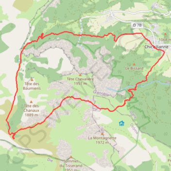 Trace GPS La Fontaine Pourrie - Hauts Plateaux Sud du Vercors, itinéraire, parcours