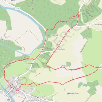 Trace GPS Petit circuit de Mérigny, itinéraire, parcours