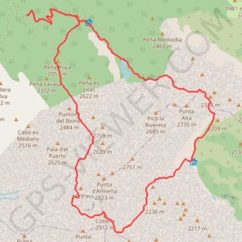 Trace GPS Cotiella, itinéraire, parcours