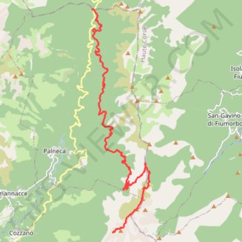 Trace GPS GR20 sud Usciolu Verde, itinéraire, parcours