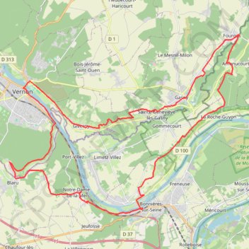 Trace GPS Fourges-Vernon, itinéraire, parcours