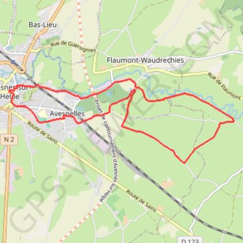 Trace GPS Le circuit du Camp de César - Avesnes sur Helpe, itinéraire, parcours