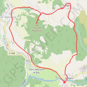 Trace GPS Puy de Mazeires, itinéraire, parcours