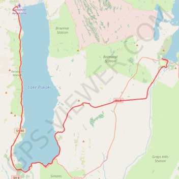 Trace GPS Lake Tekapo - Lake Pukaki - Glenntanner, itinéraire, parcours
