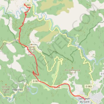 Trace GPS Saint-Étienne-Vallée-Française - Saint-Jean-du-Gard, itinéraire, parcours