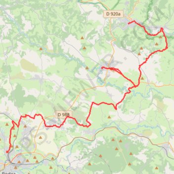Trace GPS Onet - Espalion via Roquelaure, itinéraire, parcours