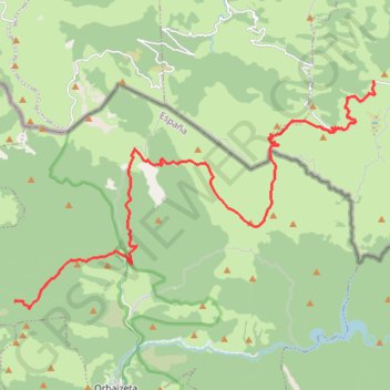 Trace GPS GRT8 ( GR Transfrontalier 8) du Col d'Irau à Txintxurieta, itinéraire, parcours