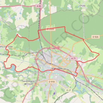 Trace GPS De Vierzon a Méry-sur-Cher, itinéraire, parcours