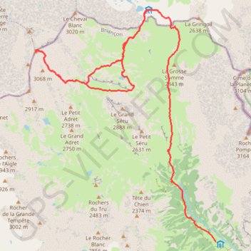 Trace GPS Tour du Thabor 2eme jour, itinéraire, parcours