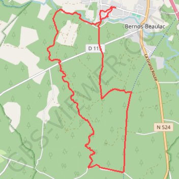Trace GPS Vallée de la Gouaneyre - Bernos Beaulac, itinéraire, parcours