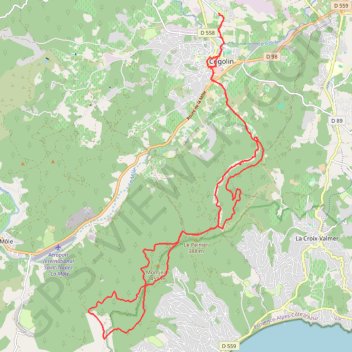 Trace GPS Les crêtes de Cavalaire depuis Cogolin, itinéraire, parcours