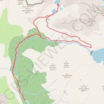 Trace GPS Lacs d'Ariel, Respumoso depuis Sallent de Gallegos, itinéraire, parcours