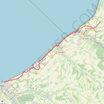 Trace GPS GR21 Dieppe, itinéraire, parcours