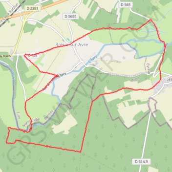 Trace GPS Entre Acon et Breux, itinéraire, parcours