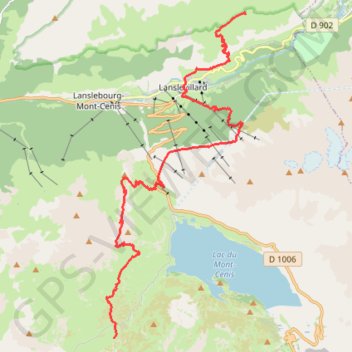 Trace GPS Route from Refuge du Petit Mont-Cenis to Refuge de Vallonbrun, itinéraire, parcours