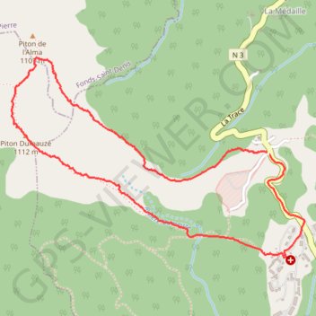Trace GPS 🚶 Trace du Piton de l'Alma par la Balancine, itinéraire, parcours