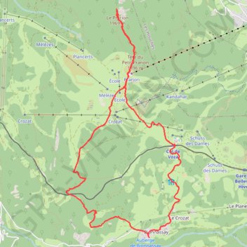 Trace GPS Le Prarion depuis Bionnassay, itinéraire, parcours