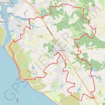 Trace GPS Rando Erdeven, itinéraire, parcours