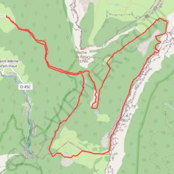 Trace GPS Cirque de Roche Blanche et défilé Magique, itinéraire, parcours