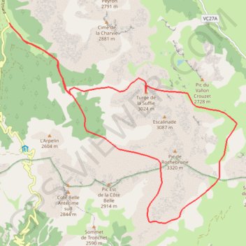 Trace GPS Pic du Grand Rochebrune - Sommet N, itinéraire, parcours