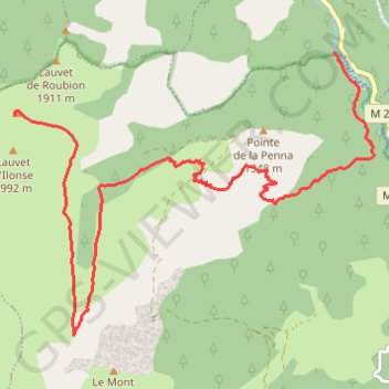 Trace GPS MTB Roubion Tinée, itinéraire, parcours