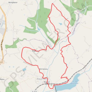 Trace GPS Bajamont, dans les collines de la vallée de la Masse - Pays de l'Agenais, itinéraire, parcours