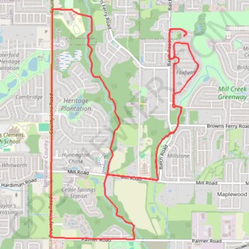 Trace GPS Bicycle-Madison AL, itinéraire, parcours