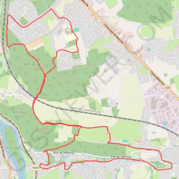 Trace GPS Boucle depuis Namur, itinéraire, parcours
