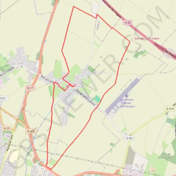 Trace GPS Boucle à Roclincourt, itinéraire, parcours