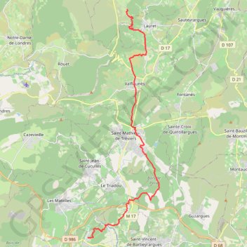Trace GPS Grande Traversée de l'Hérault - de Saint-Sauveur au Mas Neuf, itinéraire, parcours