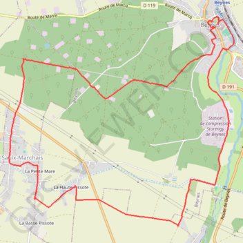 Trace GPS De Saulx-Marchais à Beynes (78 - Yvelines), itinéraire, parcours