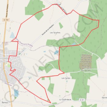 Trace GPS La Villedieu du Clain (86), itinéraire, parcours