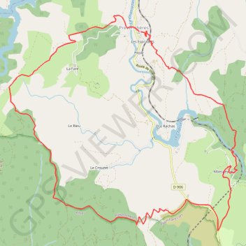 Trace GPS Randonnée à Prévenchères en Lozère, itinéraire, parcours