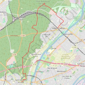 Trace GPS Randonnée de Saint-Germain à Maisons-Laffitte, itinéraire, parcours