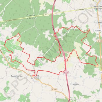 Trace GPS St Ciers du Taillon 35 kms, itinéraire, parcours