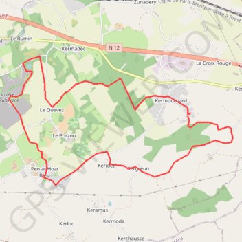 Trace GPS Kermouchart-boucle, itinéraire, parcours
