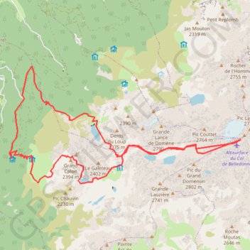 Trace GPS Boucle depuis Freydieres, itinéraire, parcours