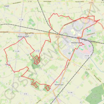 Trace GPS Campagne autour d'Hazebrouck, itinéraire, parcours
