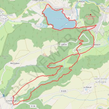 Trace GPS Lac Chambon - Courbanges, itinéraire, parcours