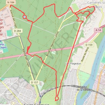 Trace GPS Grande Terrasse de Saint-Germain en Laye (78 - Yvelines), itinéraire, parcours