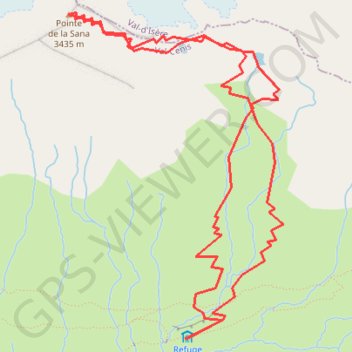 Trace GPS Pointe de la Sana, itinéraire, parcours
