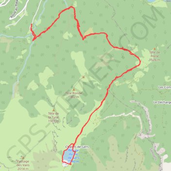Trace GPS Lac de Gers, itinéraire, parcours