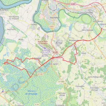Trace GPS CABARIOT-BROUAGE (Voie-verte)-TRIZAY, itinéraire, parcours